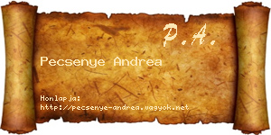 Pecsenye Andrea névjegykártya