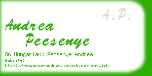 andrea pecsenye business card